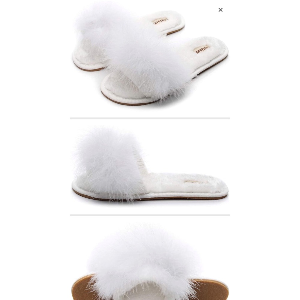 Furry white slippers